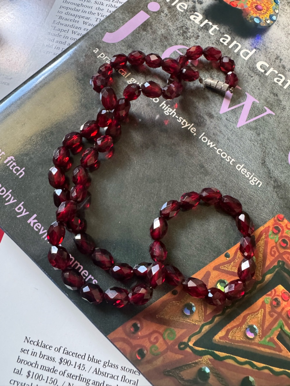 Vintage cherry faceted Bakelite preowned rare necklace